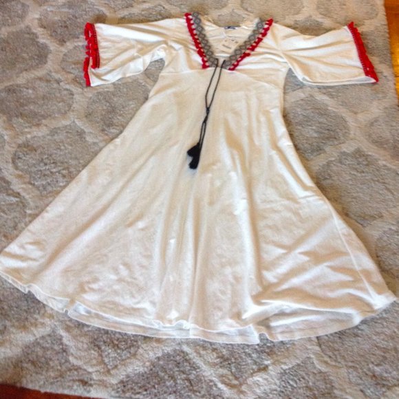 Zara  Bohemian  Pom Pom Tassel Dress - Picture 6 of 14